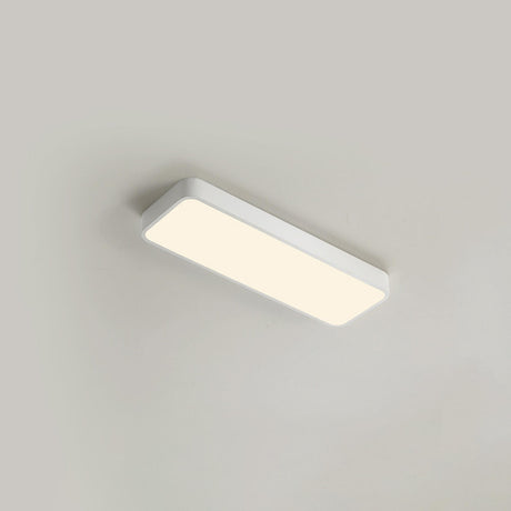 Modern Rectangular White LED Flush Mount Ceiling Light Image - 2