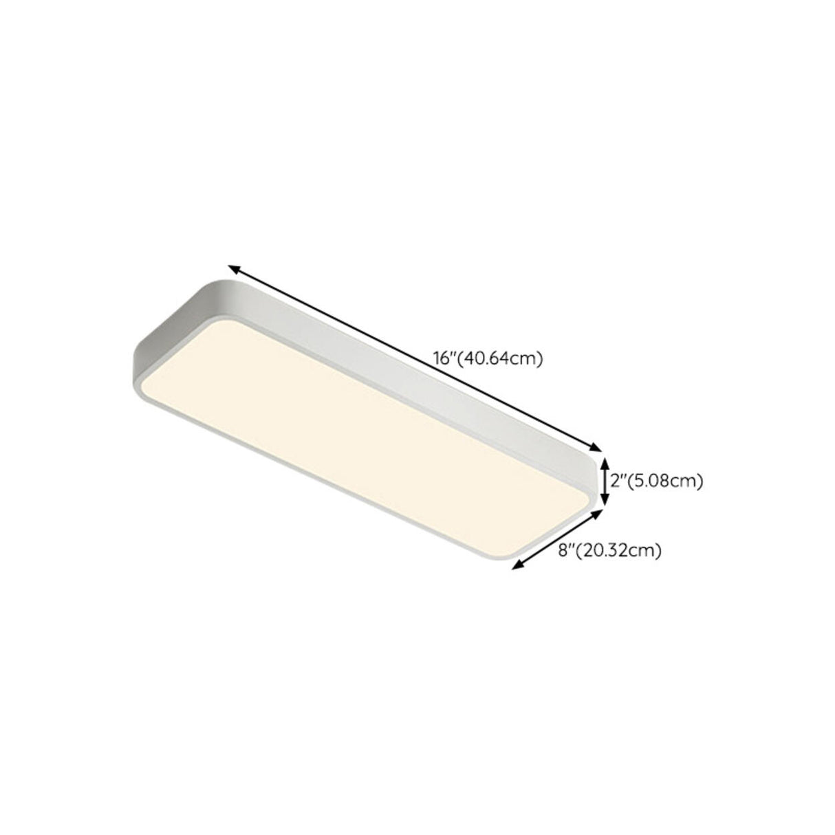 Modern Rectangular White LED Flush Mount Ceiling Light 