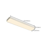 Modern Rectangular White LED Flush Mount Ceiling Light Image - 25