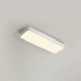 Modern Rectangular White LED Flush Mount Ceiling Light Image - 3