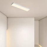 Modern Rectangular White LED Flush Mount Ceiling Light Image - 6