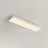 Modern Rectangular White LED Flush Mount Ceiling Light Image - 8