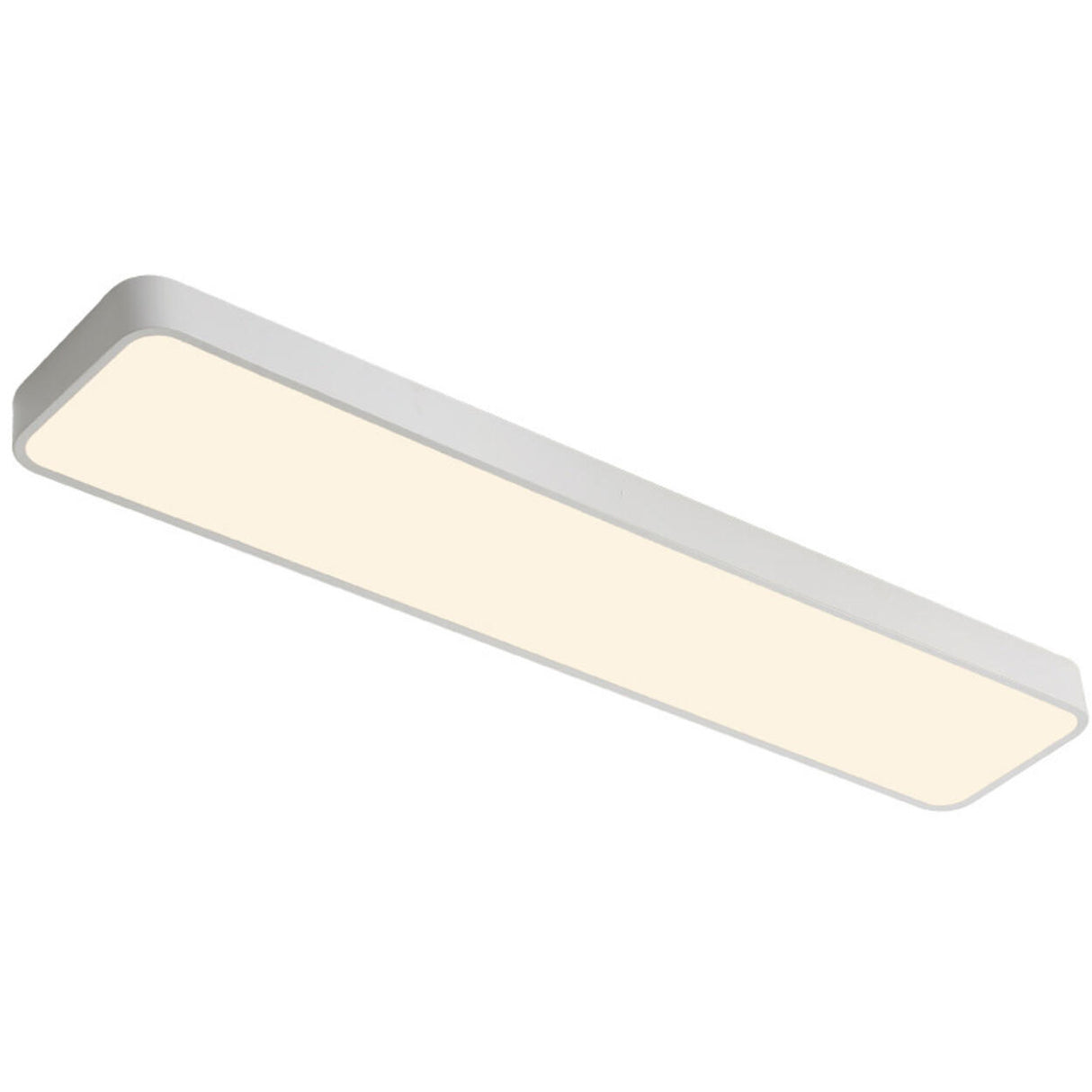 Modern Rectangular White LED Flush Mount Ceiling Light Image - 9