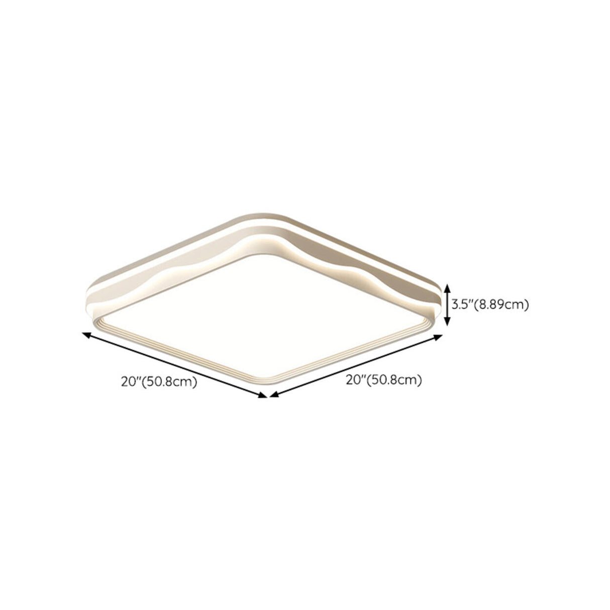 Modern Rectangular White LED Flush Mount Light Image - 12