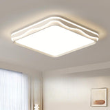 Modern Rectangular White LED Flush Mount Light Image - 6