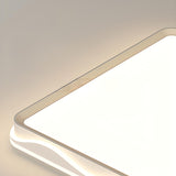 Modern Rectangular White LED Flush Mount Light Image - 9