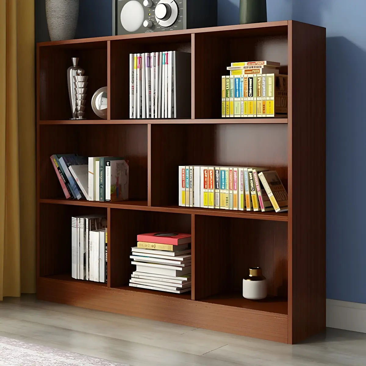 Modern Rectangular White Standard Wood Storage Bookcase Image - 14