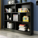 Modern Rectangular White Standard Wood Storage Bookcase Image - 20