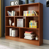 Modern Rectangular White Standard Wood Storage Bookcase Image - 21