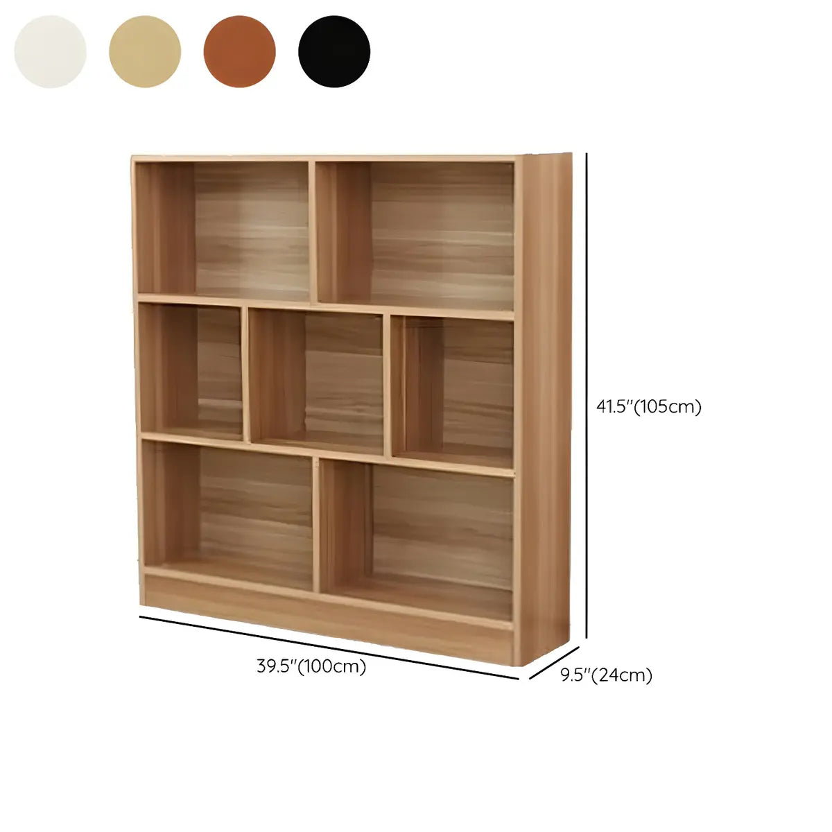 Modern Rectangular White Standard Wood Storage Bookcase Image - 23