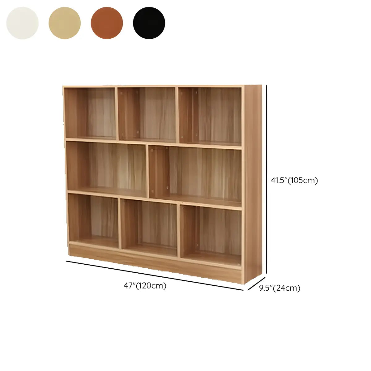 Modern Rectangular White Standard Wood Storage Bookcase Image - 24