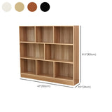 Modern Rectangular White Standard Wood Storage Bookcase Image - 24