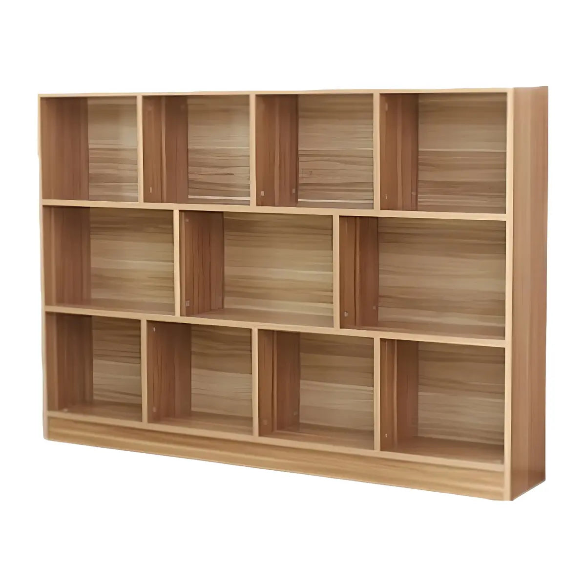 Modern Rectangular White Standard Wood Storage Bookcase Image - 9