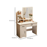 Modern Rectangular Wood Bedroom White Mirror Makeup Vanity #size