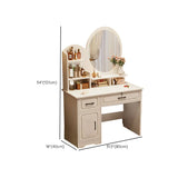 Modern Rectangular Wood Bedroom White Mirror Makeup Vanity Image - 15