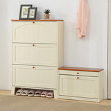 Modern Rectangular Wood Hallway Green Large Shoe Storage Image - 2