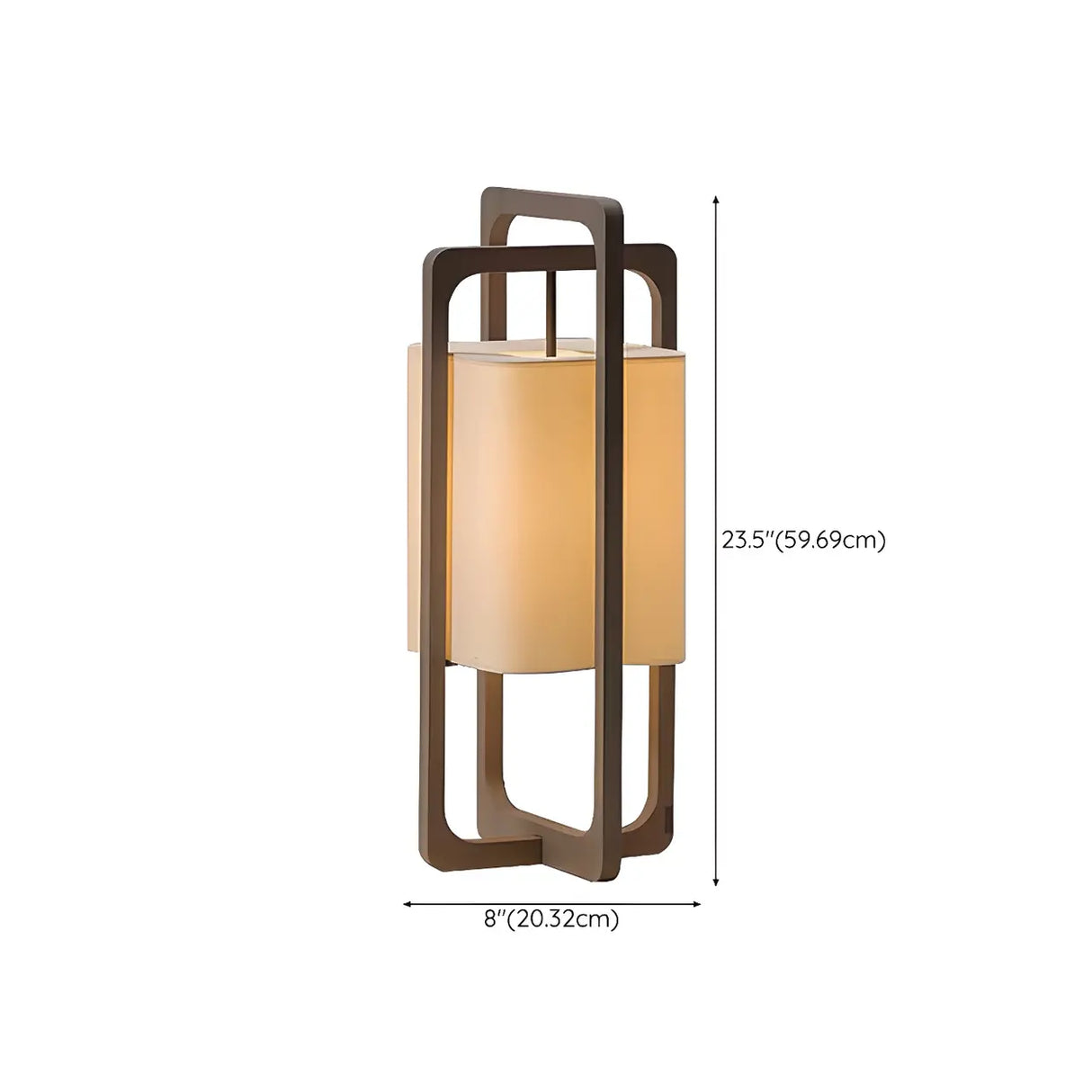 Modern Rectangular Wooden Frame Lihou Floor Lamp 