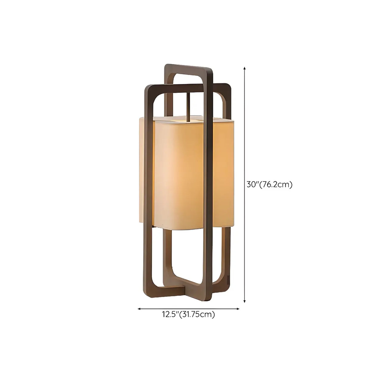 Modern Rectangular Wooden Frame Lihou Floor Lamp Image - 13