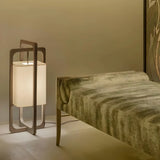 Modern Rectangular Wooden Frame Lihou Floor Lamp Image - 3