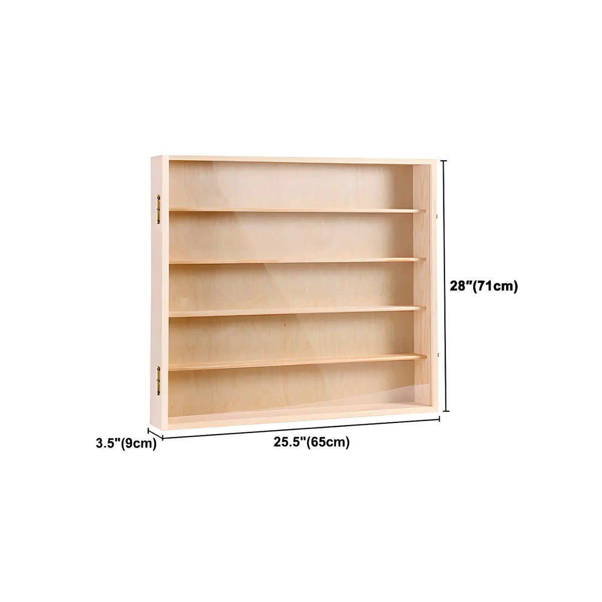 Modern Rectangular Wooden Natural Pine Display Cabinet Image - 16