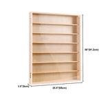 Modern Rectangular Wooden Natural Pine Display Cabinet Image - 18