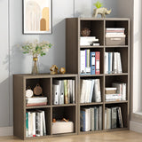 Modern Rectangular Wooden Vertical Storage Bookcase Image - 1