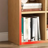 Modern Rectangular Wooden Vertical Storage Bookcase Image - 12