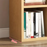 Modern Rectangular Wooden Vertical Storage Bookcase Image - 13