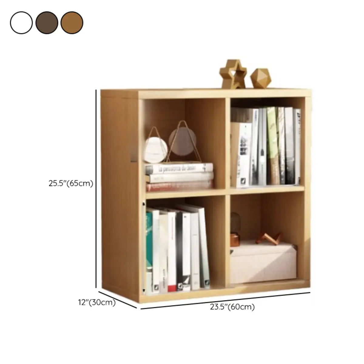 Modern Rectangular Wooden Vertical Storage Bookcase 