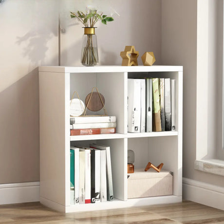 Modern Rectangular Wooden Vertical Storage Bookcase Image - 2