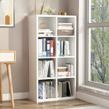 Modern Rectangular Wooden Vertical Storage Bookcase Image - 7