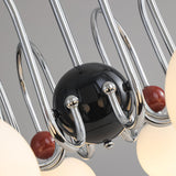 Modern Red 8 Lights White Globe Glass Chandelier Image - 11