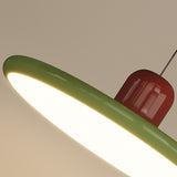 Modern Red and Green Disc Acrylic Pendant Light Image - 16