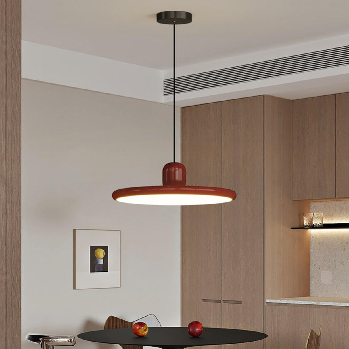 Modern Red and Green Disc Acrylic Pendant Light Image - 20