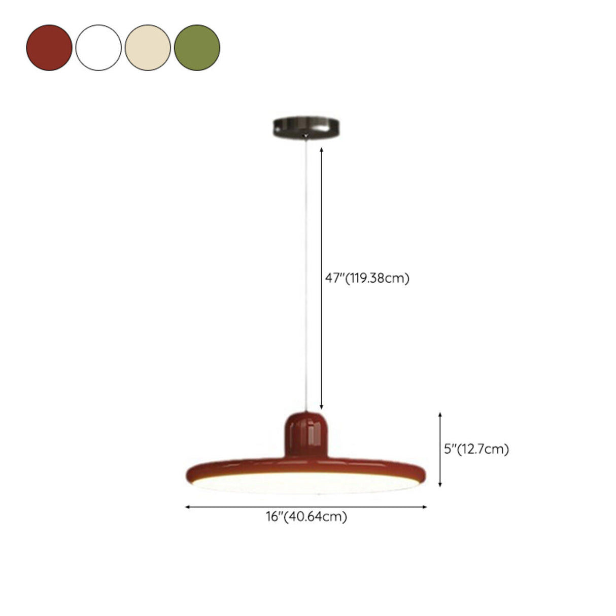 Modern Red and Green Disc Acrylic Pendant Light 