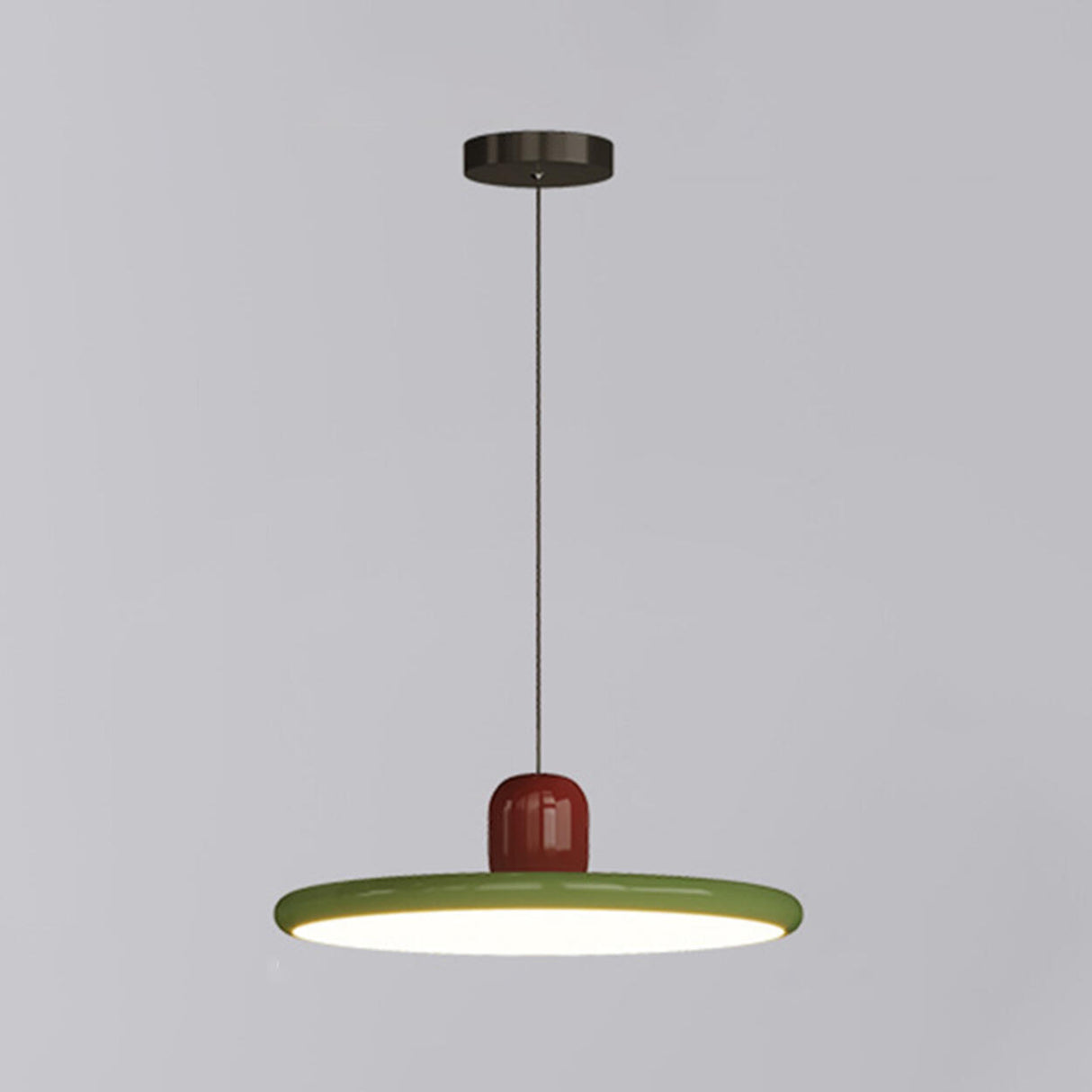 Modern Red and Green Disc Acrylic Pendant Light Image - 7