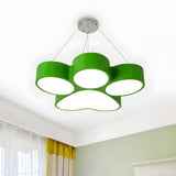 Modern Red Cat Paw LED Acrylic Children Room Pendant Light Image - 12