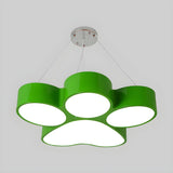 Modern Red Cat Paw LED Acrylic Children Room Pendant Light Image - 15