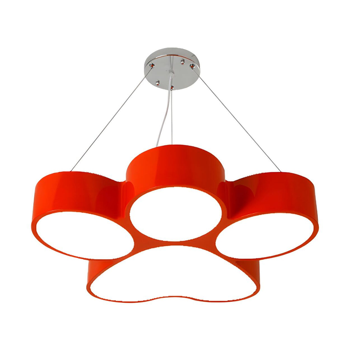 Modern Red Cat Paw LED Acrylic Children Room Pendant Light Image - 2