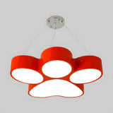 Modern Red Cat Paw LED Acrylic Children Room Pendant Light Image - 3