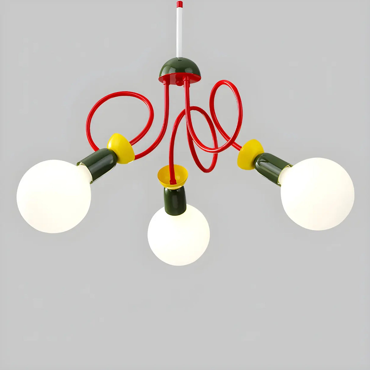 Modern Red Colorful Kids Room Globe Chandelier Image - 10