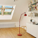 Modern Red Dome Metal Floor Lamp Adjustable Swing Arm Image - 3