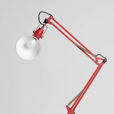 Modern Red Dome Metal Floor Lamp Adjustable Swing Arm Image - 7