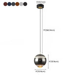 Modern Red Globe Bedroom Pendant Light Glass Shade #size