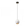 Modern Red Globe Bedroom Pendant Light Glass Shade Image - 3