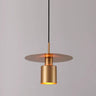 Modern Red Metal Disc Cylinder Bedroom Pendant Light Image - 7