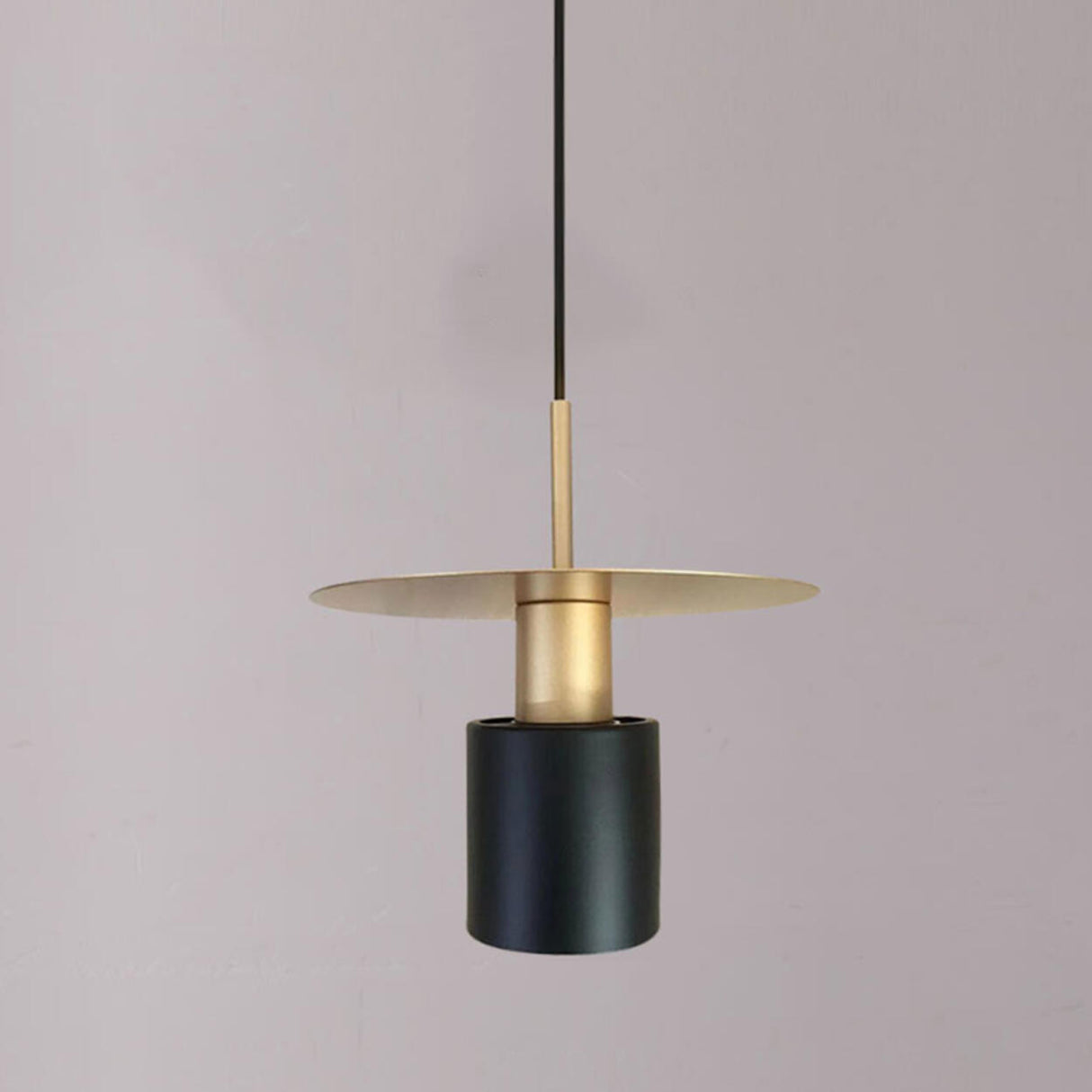 Modern Red Metal Disc Cylinder Bedroom Pendant Light Image - 9