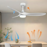 Modern Remote 3 Blade Wood Ceiling Fan with LED Light Image - 11