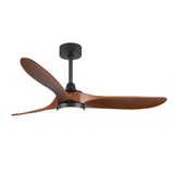 Modern Remote 3 Blade Wood Ceiling Fan with LED Light Image - 4