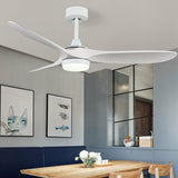 Modern Remote 3 Blade Wood Ceiling Fan with LED Light Image - 6